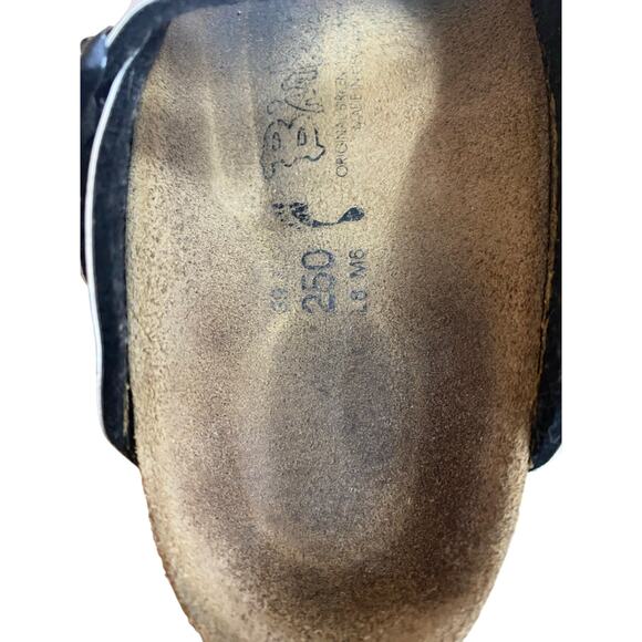 Birkenstock Paris Retro Slip On Women's Clogs 8 Pink Black Cross Buckles - Picture 3 of 8